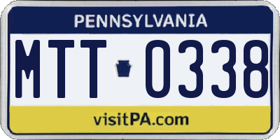 PA license plate MTT0338