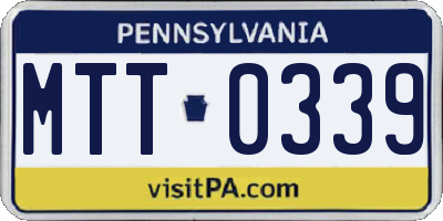PA license plate MTT0339