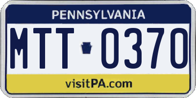 PA license plate MTT0370