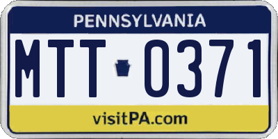 PA license plate MTT0371