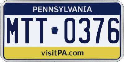 PA license plate MTT0376