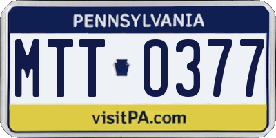 PA license plate MTT0377