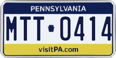 PA license plate MTT0414
