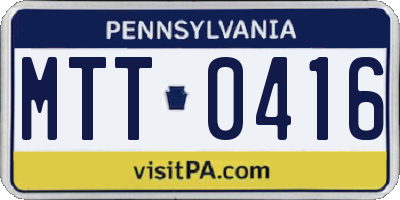 PA license plate MTT0416