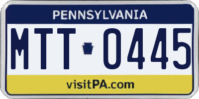PA license plate MTT0445