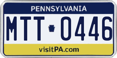 PA license plate MTT0446
