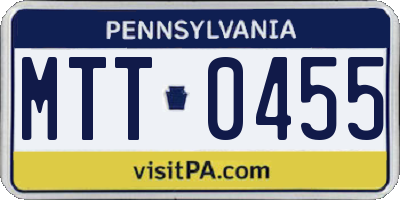 PA license plate MTT0455