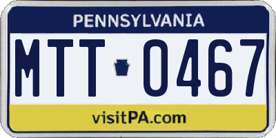 PA license plate MTT0467