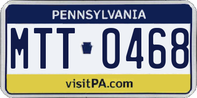 PA license plate MTT0468