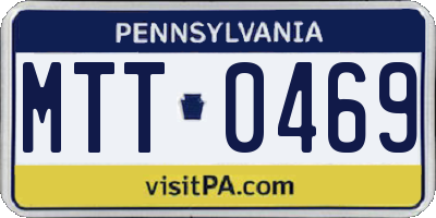 PA license plate MTT0469