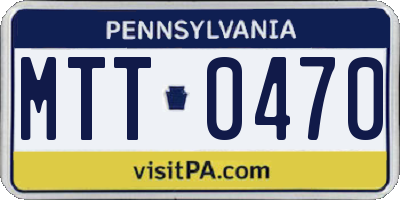 PA license plate MTT0470