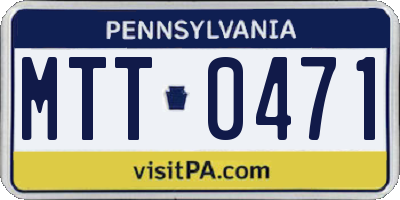 PA license plate MTT0471