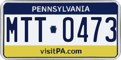 PA license plate MTT0473
