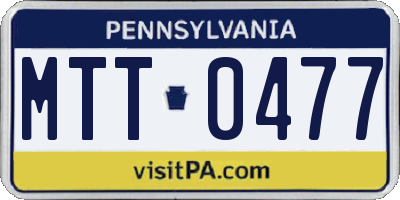 PA license plate MTT0477
