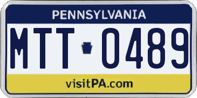 PA license plate MTT0489