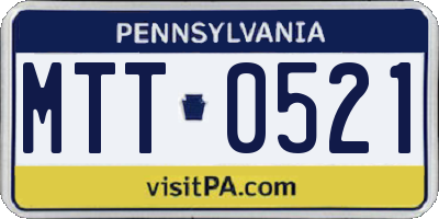 PA license plate MTT0521