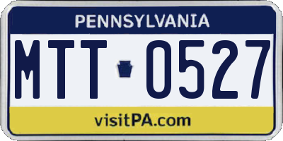 PA license plate MTT0527