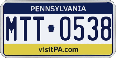 PA license plate MTT0538