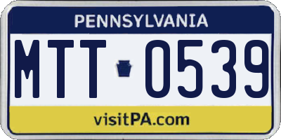 PA license plate MTT0539