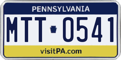 PA license plate MTT0541
