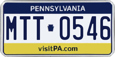 PA license plate MTT0546