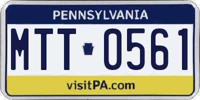PA license plate MTT0561