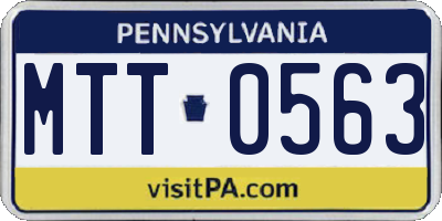 PA license plate MTT0563