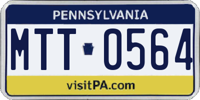 PA license plate MTT0564