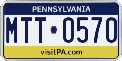 PA license plate MTT0570