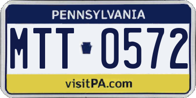 PA license plate MTT0572
