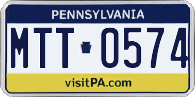 PA license plate MTT0574