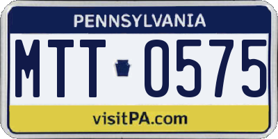PA license plate MTT0575