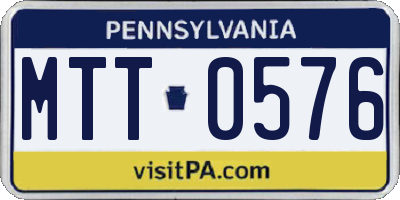 PA license plate MTT0576