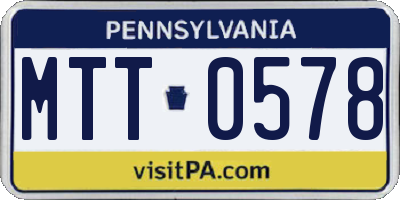 PA license plate MTT0578