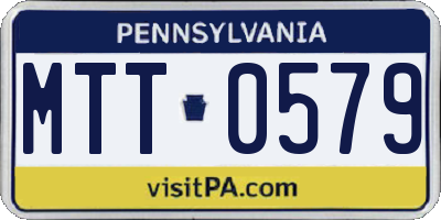 PA license plate MTT0579