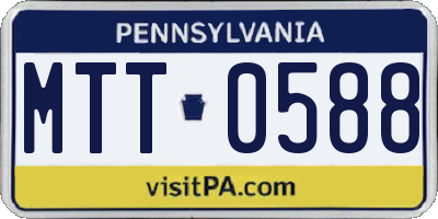 PA license plate MTT0588