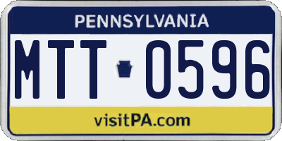 PA license plate MTT0596