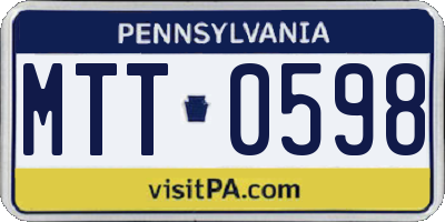 PA license plate MTT0598