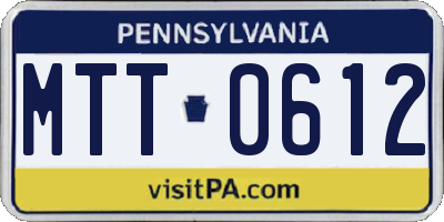 PA license plate MTT0612