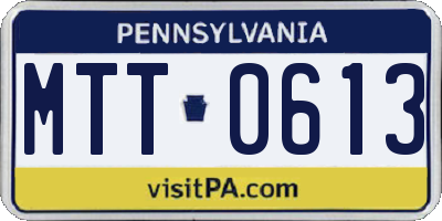 PA license plate MTT0613