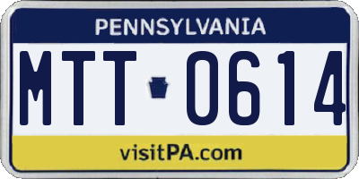PA license plate MTT0614