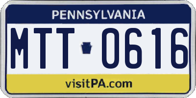 PA license plate MTT0616