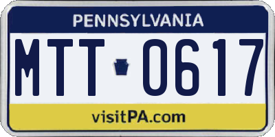 PA license plate MTT0617