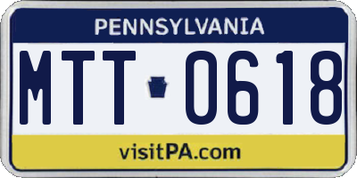 PA license plate MTT0618