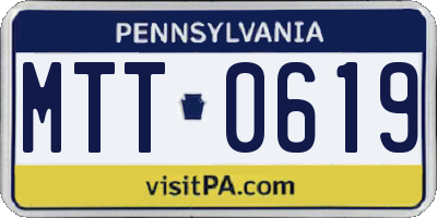 PA license plate MTT0619