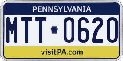 PA license plate MTT0620