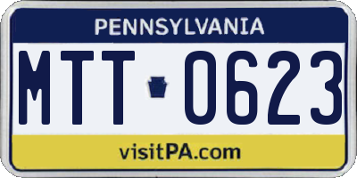 PA license plate MTT0623