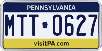 PA license plate MTT0627