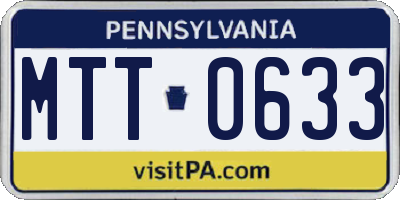 PA license plate MTT0633