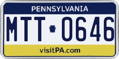 PA license plate MTT0646